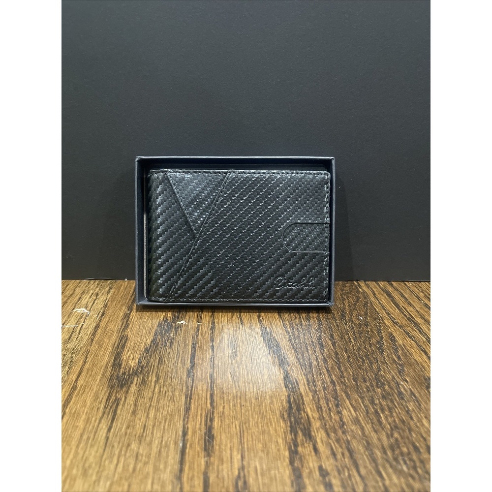 Minimalist Black Carbon Fiber Style‎ Zitahli Men's Stylish Modern Wallet